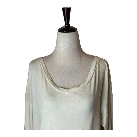 COS Sweater Women Small Ivory V Neck Cotton Blend Ribbed Lightweight Pullover - Picture 3 of 10